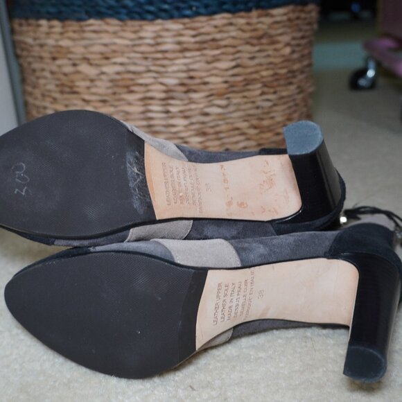 Cavallini Womens Color Block Heeled Suede Ankle Boots Size Eur 38 US 7.5 - Picture 6 of 9